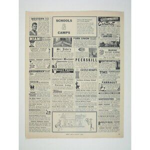 Vintage 1965 Print Ad from  Boys Life Magazine Schools Camps Ad Page